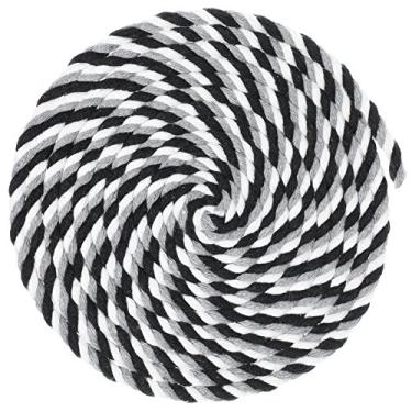 Imagem de Corda de artesanato de macramê de algodão torcido de 1/4 polegada de espessura – Grande variedade de opções de cor e padrão – Comprimentos de 10, 25, 50 e 100 pés, 10 Feet, Grayscale