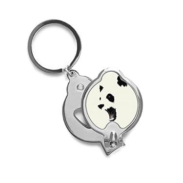 Imagem de Tesoura de cortar unhas de dedo Panda Preto e Branco Boca Aberta Cortador de unhas de aço inoxidável