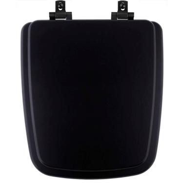 Imagem de Assento Sanitário Mdf Soft Close Boss Onix (Preto Fosco) Para Vaso Incepa Com Ferragem Preta