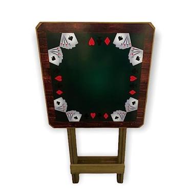 Imagem de Mesa Dobrável Madeira Truco Poker Baralho Rústica Adesivada Bistrô Varanda