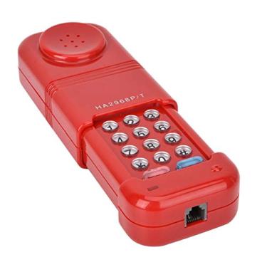 Imagem de Testador de linha de telefone ASHATA, cabo de linha de telefone ASAHTA, ferramenta de fibra óptica de testador de identificação de chamada DTMF, máquina de pesquisa de detecção automática, testador de cabo de telefone com função liga/desliga, função de rediscagem/desligar., Vermelho