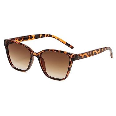 Imagem de Vintage Cat Eye Óculos de Sol Feminino Butterfly Retro Shades Óculos de Sol Feminino Uv400, chá gradiente de leopardo, tamanho único