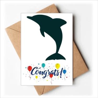 Imagem de Envelopes de saudação de parabéns cartões de casamento com golfinho fofo azul oceano dócil