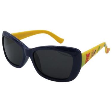 Imagem de Óculos De Sol Infantil Zjim Silicone Quadrado Preto E Amarelo
