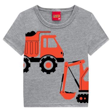 Imagem de Camiseta Infantil Masculino Manga Curta Em Meia Malha Truck Kyly - Kyl