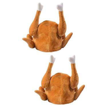 Imagem de Colaxi 2x Engraçado Chapéu de Peru Assado Frango Cozido para Chapéus de Festa de Carnaval Adultos