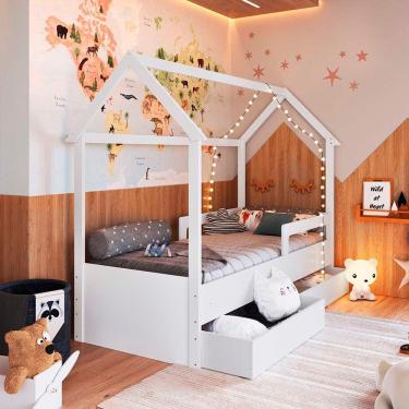 Imagem de Cama Infantil com 2 Gavetas Branca - Sonho Completa Móveis