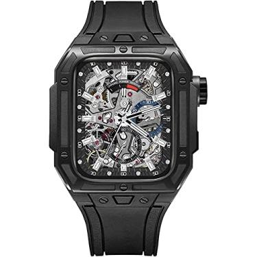 Imagem de BUDAY Kit de Retrofit de Caixa de Aço Inoxidável 316L Fluororubber Pulseira de Relógio, Para Apple Watch Band Series 7 45mm 44mm, Capa de Metal de Proteção Tática para Homens Kit Mod de Relógio (Cor: