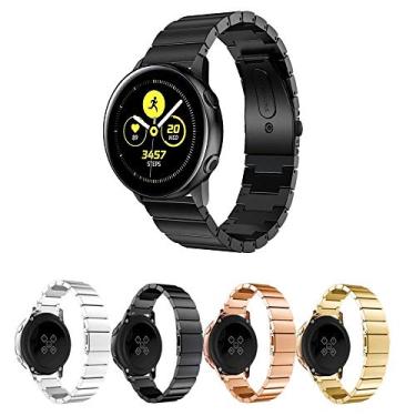 Imagem de Pulseira Metal Aço Inoxidável para Samsung Galaxy Watch Active 40mm - Gear S2 Classic - Gear Sport R600 - Galaxy Watch 42mm - Amazfit Bip - Preto - Marca Ltimports