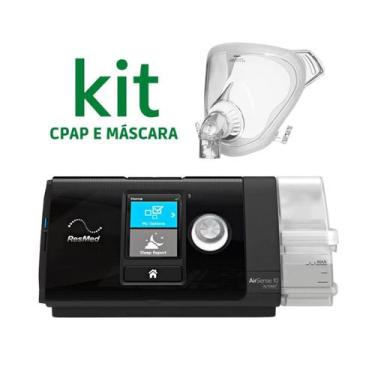 Imagem de Kit Cpap S10 Airsense Autoset + Mascara Facial Total Fitlife - Resmed
