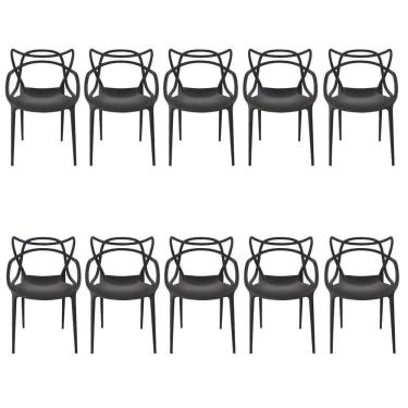 Imagem de Cadeira Allegra Preta - Kit Com 10