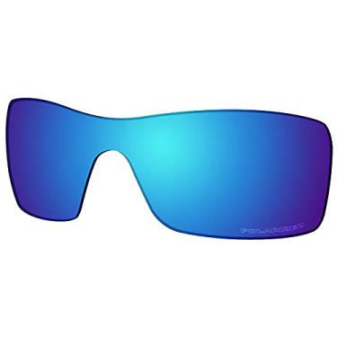 Imagem de SAUCER Lentes de reposição premium para óculos de sol Oakley Batwolf OO9101 de alta definição – azul glacial polarizado