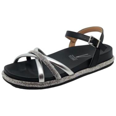 Imagem de Sandalia Feminina Papete Flat Strass Vizzano 6507.201