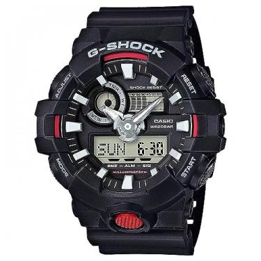 Imagem de Casio Relógio masculino G-shock Ana Digi preto, resistente à água de 200 metros com dia e data GA-700-1A, OneSize