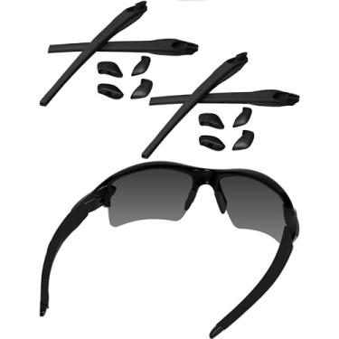 Imagem de Bwake 2 conjuntos de protetores auriculares e de nariz de substituição para óculos de sol Oakley Flak 2.0 XL OO9188/Flak 2.0 OO9295/Flak 2.0 Asian Fit - Preto