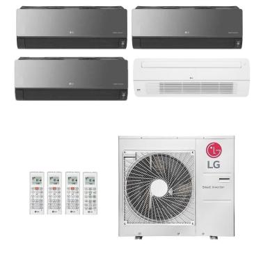 Imagem de Ar-Condicionado Multi Split Inverter LG 30.000 (3x Evap HW Artcool 9.000 + 1x Evap Cassete 1 Via 12.000) Quente/Frio 220V