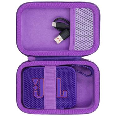 Imagem de co2CREA Estojo rígido para alto-falante Bluetooth JBL Go 4 Go3 Go 3 Eco ultra portátil (capa roxa)
