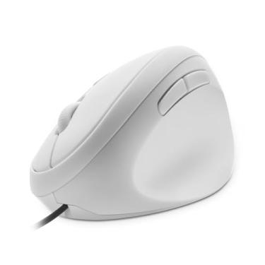 Imagem de JieruiDeng Mouse vertical com fio, cabo USB óptico ergonômico, mouse para jogos para PC 800-1200-1600 DPI Mause silencioso portátil para laptop, mesa e escritório (branco)