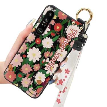 Imagem de Margarida flor mar impresso pulso alça de pescoço TPU gel silicone capa de telefone traseira para Sony Xperia Series (Sony Xperia 1 III)