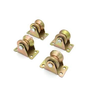 Imagem de Anmeilexst 4 peças de revestimento de zinco colorido 1,2" V-Groove Track Roda, rolo de porta deslizante, para portas de correr, carrinhos mecânicos e bancada de trabalho móvel