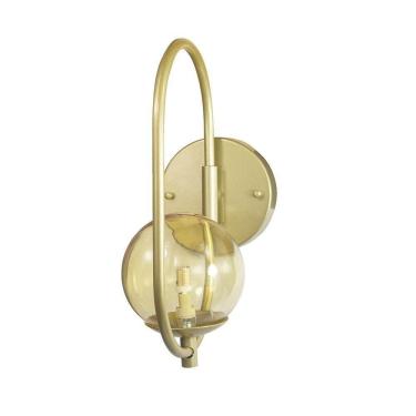 Imagem de Arandela Parede Online Dourado Globo De Vidro Ambar