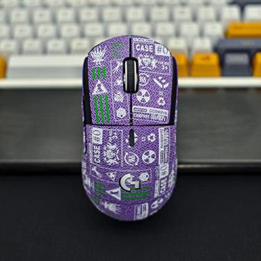 Imagem de Hokeyio Fita de aderência para mouse cobertura total para Logitech G Pro X Superlight sem mouse Ark roxo completo