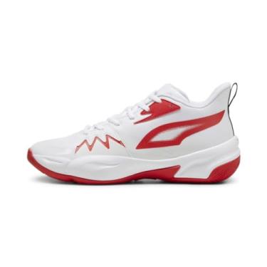 Imagem de PUMA Tênis de basquete masculino Genetics, preto para todos os tempos, vermelho, 48, Branco - vermelho para todos os tempos, 42