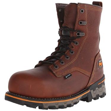 Imagem de Bota masculina Timberland PRO Boondock de 20 cm com bico composto prova d' gua para trabalho e ca a, Brown Tumbled Leather, 7