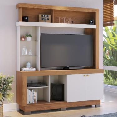 Imagem de Estante Home para TV até 50 Polegadas Valença Colibri - Freijo/Off White