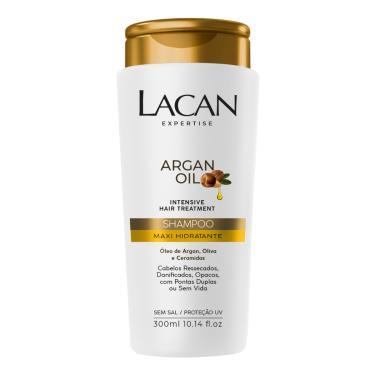 Imagem de SHAMPOO MAXI HIDRATANTE PARA CABELOS RESSECADOS ARGAN OIL LACAN 300ML 