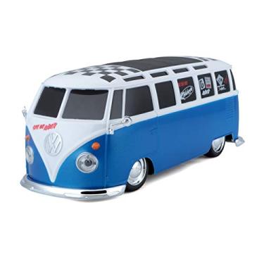 Imagem de Maisto 1:24 RC VW Van Samba 2.4GHZ Remote Control Vehicle, White/Blue (81529-00000009)