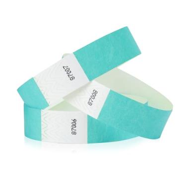 Imagem de Pulseiras 500 Wristco Aqua Tyvek para eventos - Pulseiras de papel confortáveis resistentes a rasgos, pulseiras de identificação para shows, festivais, identificação de festa de admissão