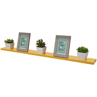 Imagem de Prateleira 90 x 15cm Amarela Suporte Invisível