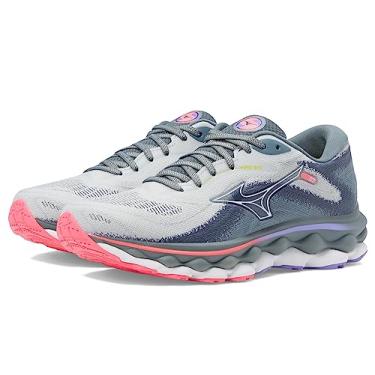 Imagem de Mizuno Tênis de corrida feminino Wave Sky 7, Pérola azul-branco, 7.5 Wide
