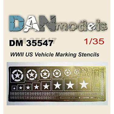 Imagem de Dan Models Tema de estêncil 35547-1/35 - Escala de placas de armadura americana da Segunda Guerra Mundial