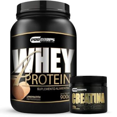 Imagem de Kit Whey Protein 4W 900g + Creatina Beta Alanina e Glutamina Pro Corps (900g, Paçoca)