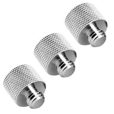 Imagem de greatgo 5/20.3 cm-27 fêmea para 3/20.3 cm-16 parafuso de câmera macho, pacote com 3 parafusos conversor kit para câmeras DSLR monitor LCD tripé cabeça esférica suporte suporte, alumínio prata