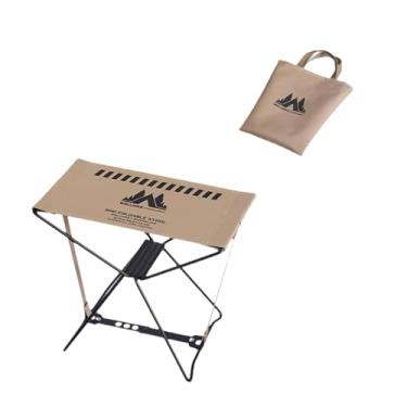 Imagem de menolana Banco de pesca dobrável, banco de pé ao ar livre com bolsa de armazenamento, móveis compactos para áreas externas, banco de acampamento para lounge, Cáqui