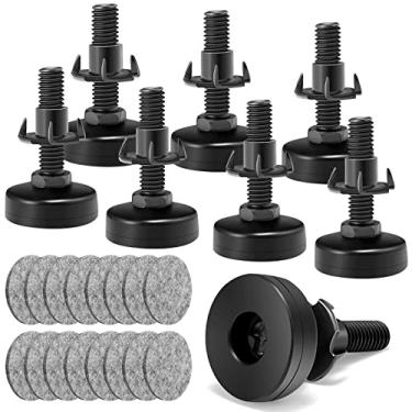 Imagem de NANMOTUE Pés de nivelamento, niveladores de móveis ajustáveis para niveladores de perna de móveis, cadeiras de mesa, armários de sofá, suporte resistente 1,197 kg, kit de porcas T de 3/20.3 cm-16