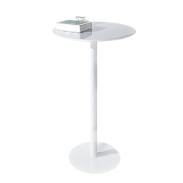 Imagem de Mesa de bar redonda de bistrô, mesas de pub de bistrô, mesas de coquetel de topo alto de estilo moderno, mesa de café da manhã independente, mesa de centro branca para jantar, trabalho, estudo