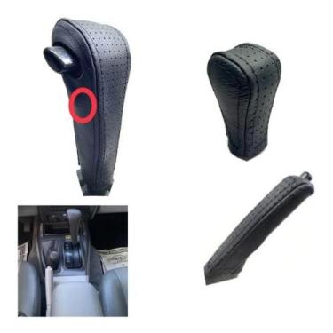 Imagem de Capas Couro Manopla Câmbio Automático E Reduzida E Freio De Mão L200 T