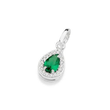Imagem de Pingente de prata 925 feminino gota zircônia gota verde rommanel 84004