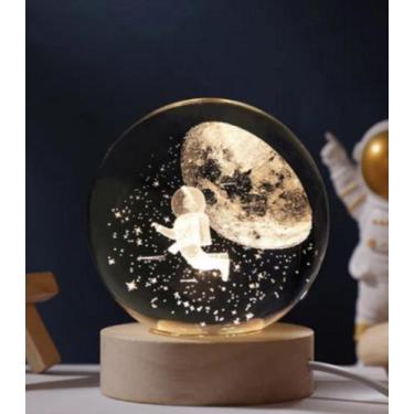 Imagem de Luminária Bola de Cristal de Mesa Lua Galáxia Astronauta - DECOR, Astr