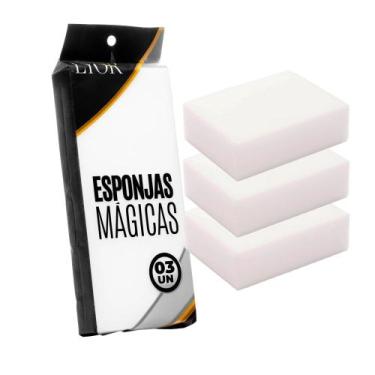 Imagem de Kit 3 Esponja Mágica Melamina Bucha Limpeza Tira Mancha Limpa Tudo Mul