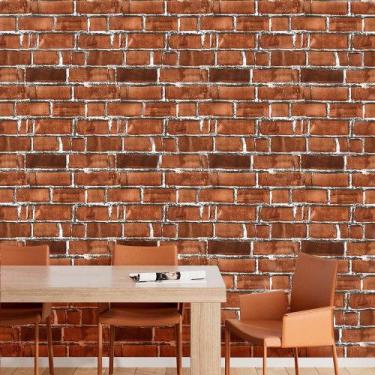 Imagem de Adesivo Vinílico Impermeavel HD Mod Tijolo Rustico Vermelho 280x60cm -