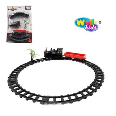 Imagem de Trem Locomotiva Construção 9 brinquedo Super Trilhos Pilha  - Filó Mod