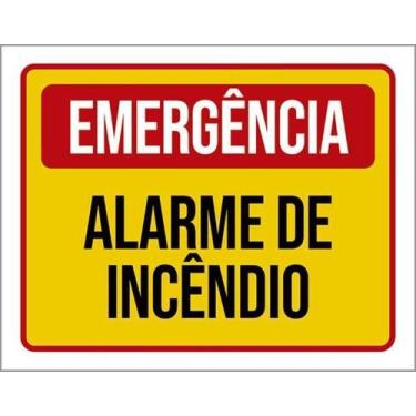 Imagem de Kit 5 Placas Sinalização - Emergência Alarme De Incêndio - Sinalizo