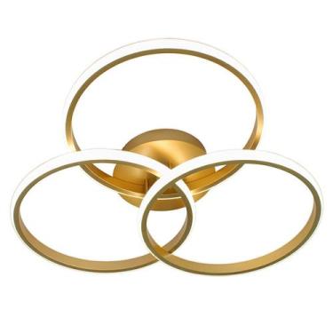 Imagem de Luminária Plafon Led 3 Anéis Moderno Teto Quarto Sala 4000k - DUBAI