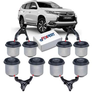 Imagem de Kit 8 buchas bandeja balança dianteira pajero sport 2018 2019 2020 202