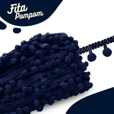Imagem de Fita Pompom Azul Marinho 20mm Rolo Com 25 Metros - Nybc